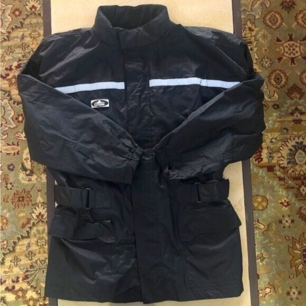 Choko‎ Design Mens Black Reflective Large Snowmobile ATV Full Zip Shell Jacket